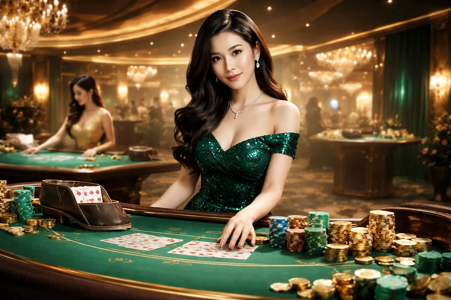 Sân vận động bóng đá với logo EE88 Casino